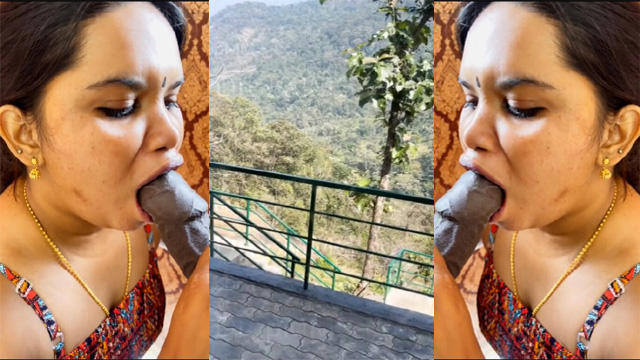 Mallu Aswathy Achu Aunty Blowjob Resort Balcony Sex MMS