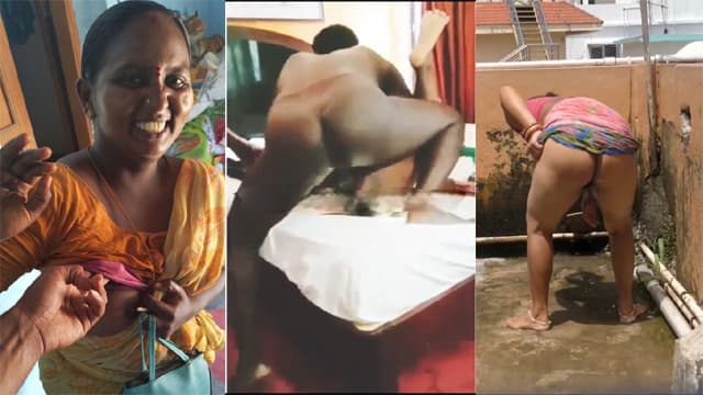Tamil Aunty Boobs Pressed On Rooftop – Threesome Fucking Video