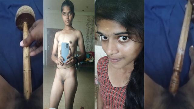 Telugu Teen Babe Bj & Fucking Pussy Stick And A Brush